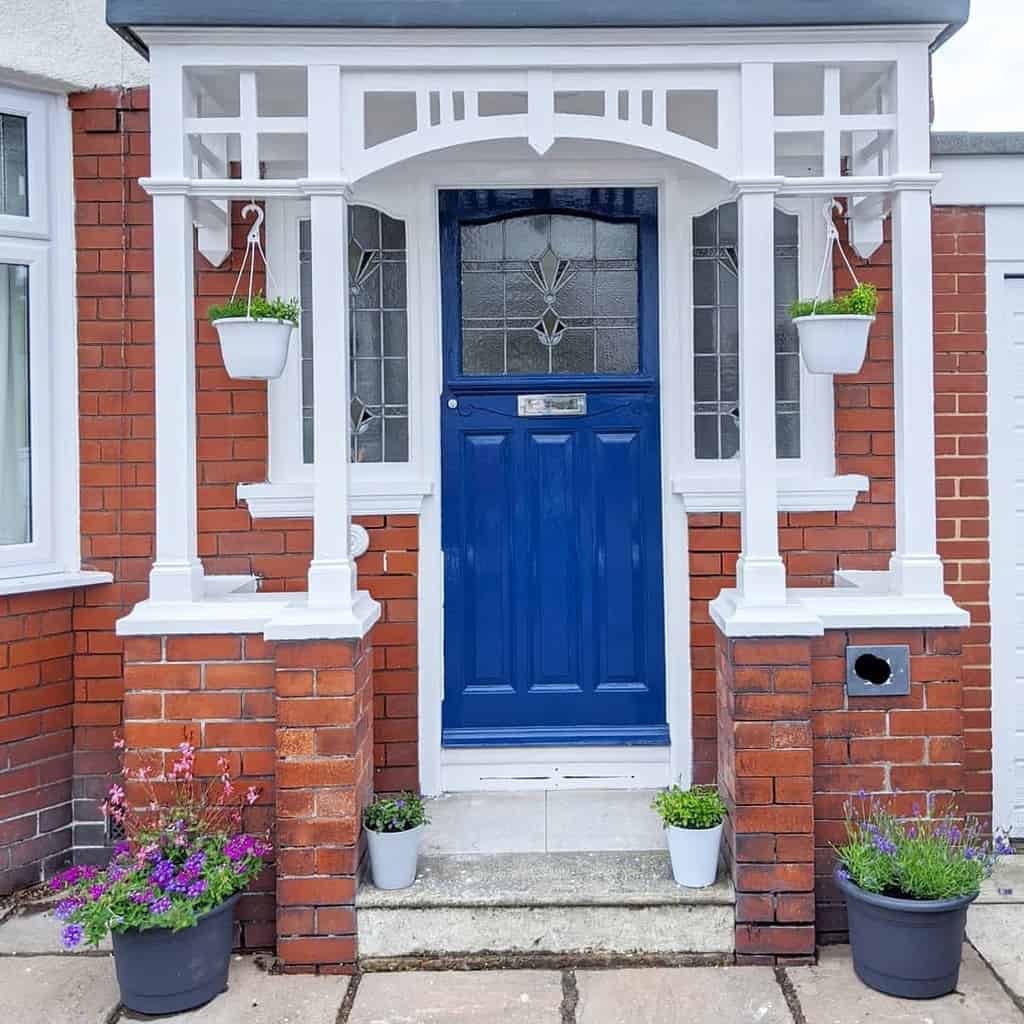 Blue Front Door Ideas Back To Brick