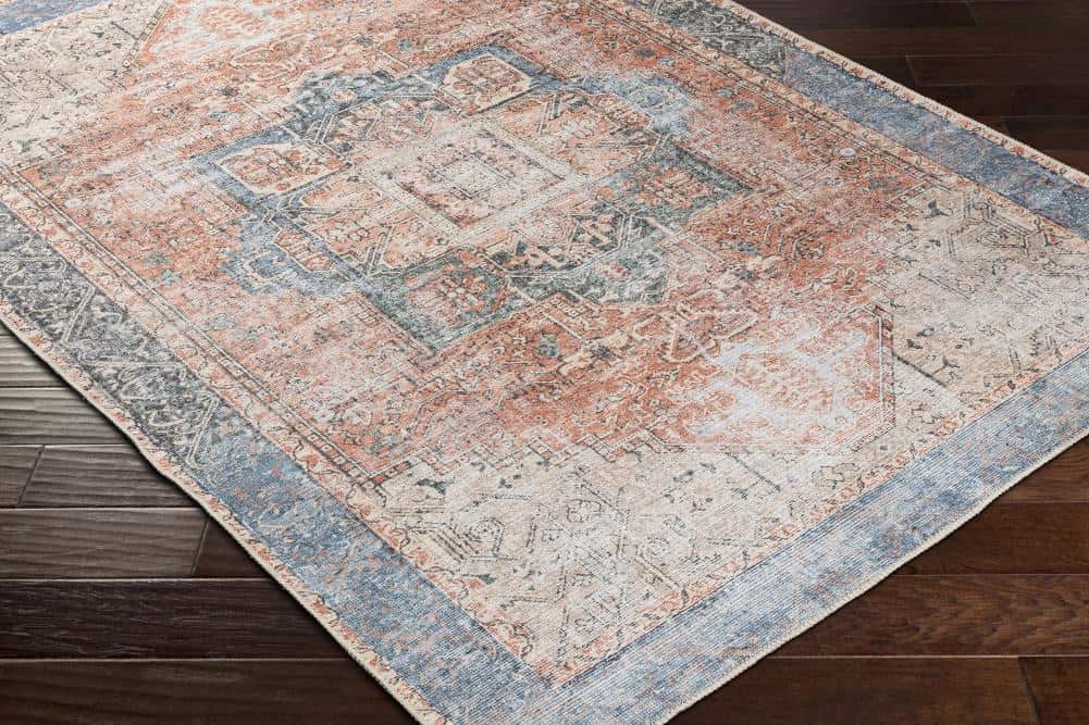 Allen-Roth-Lifestyle-Performance-Amelie-Coral-Medallion-Oriental-Area-Rug