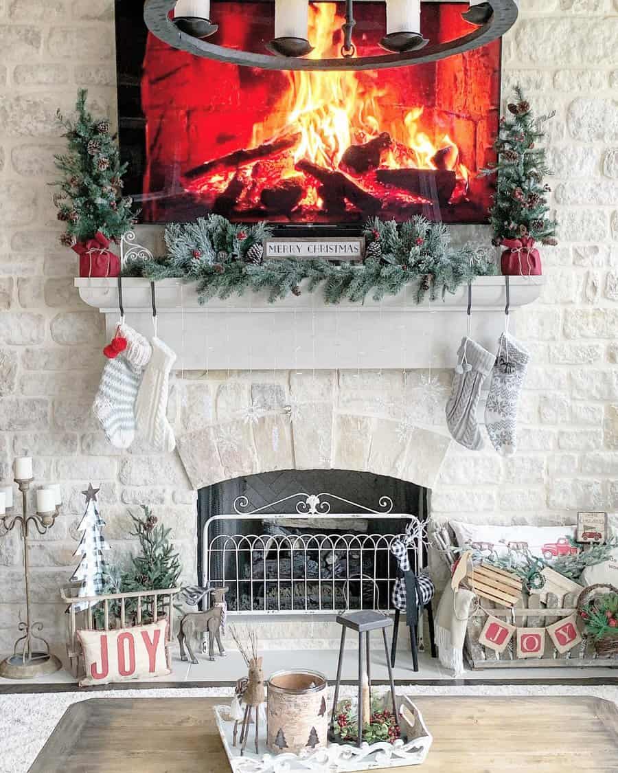 Christmas Fireplace Decor Ideas Andrea Lambert Home