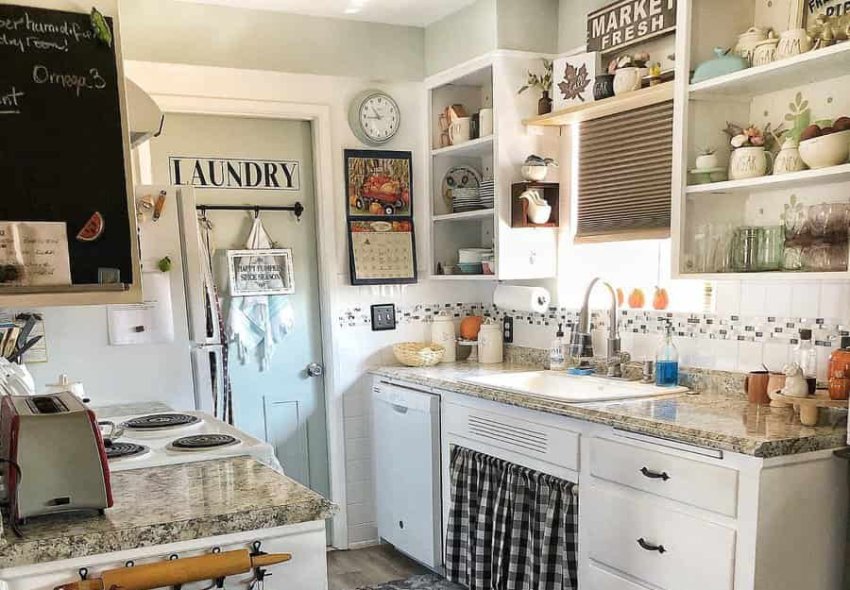 Country Small Galley Kitchen Ideas Heart Home Vintage