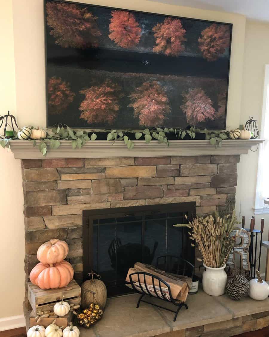 Fall Fireplace Decor Ideas A Yogis Home