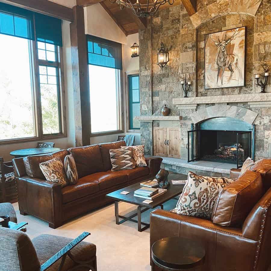 Leather Rustic Living Room Ideas Jilliandohack