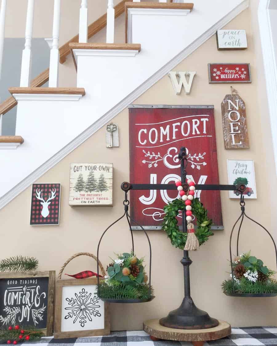 Wall Christmas Decorating Ideas Home On A Hilltop