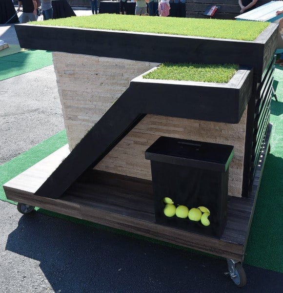 Cool Dog Houses With Grass Roof And Tennis Ball Organizer