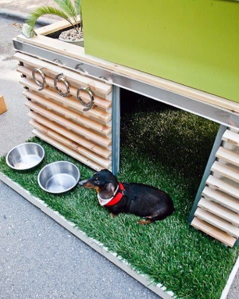 Custom Modern Cool Dog Houses With Grass Turf Porch