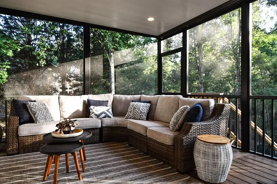 Screened back porch